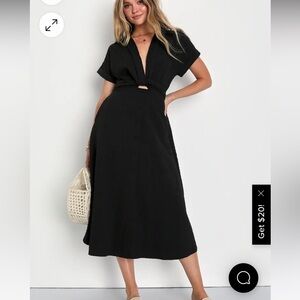 Lulu's Black Midi Dress